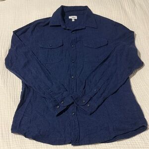 Sonoma Dark Navy Button-Up Shirt, 100% Cotton, sz M